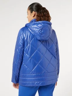 New Marina Rinaldi Water-repellent technical canvas jacket CHINABLUE
