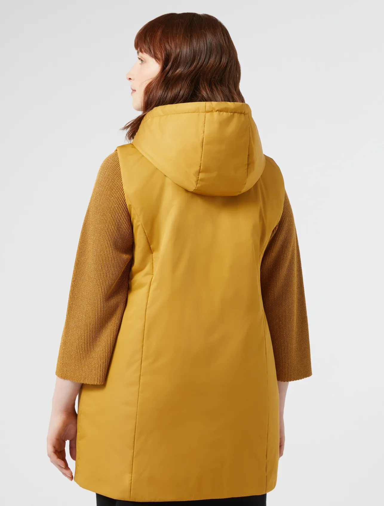 Hot Marina Rinaldi Water-repellent technical canvas gilet MUSTARD