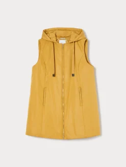 Hot Marina Rinaldi Water-repellent technical canvas gilet MUSTARD