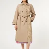 New Marina Rinaldi Water-repellent twill trench coat SAND