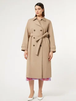 New Marina Rinaldi Water-repellent twill trench coat SAND