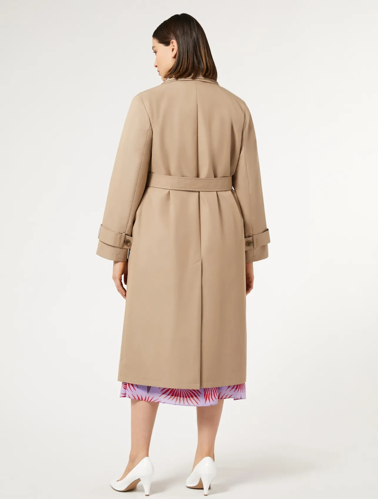 New Marina Rinaldi Water-repellent twill trench coat SAND