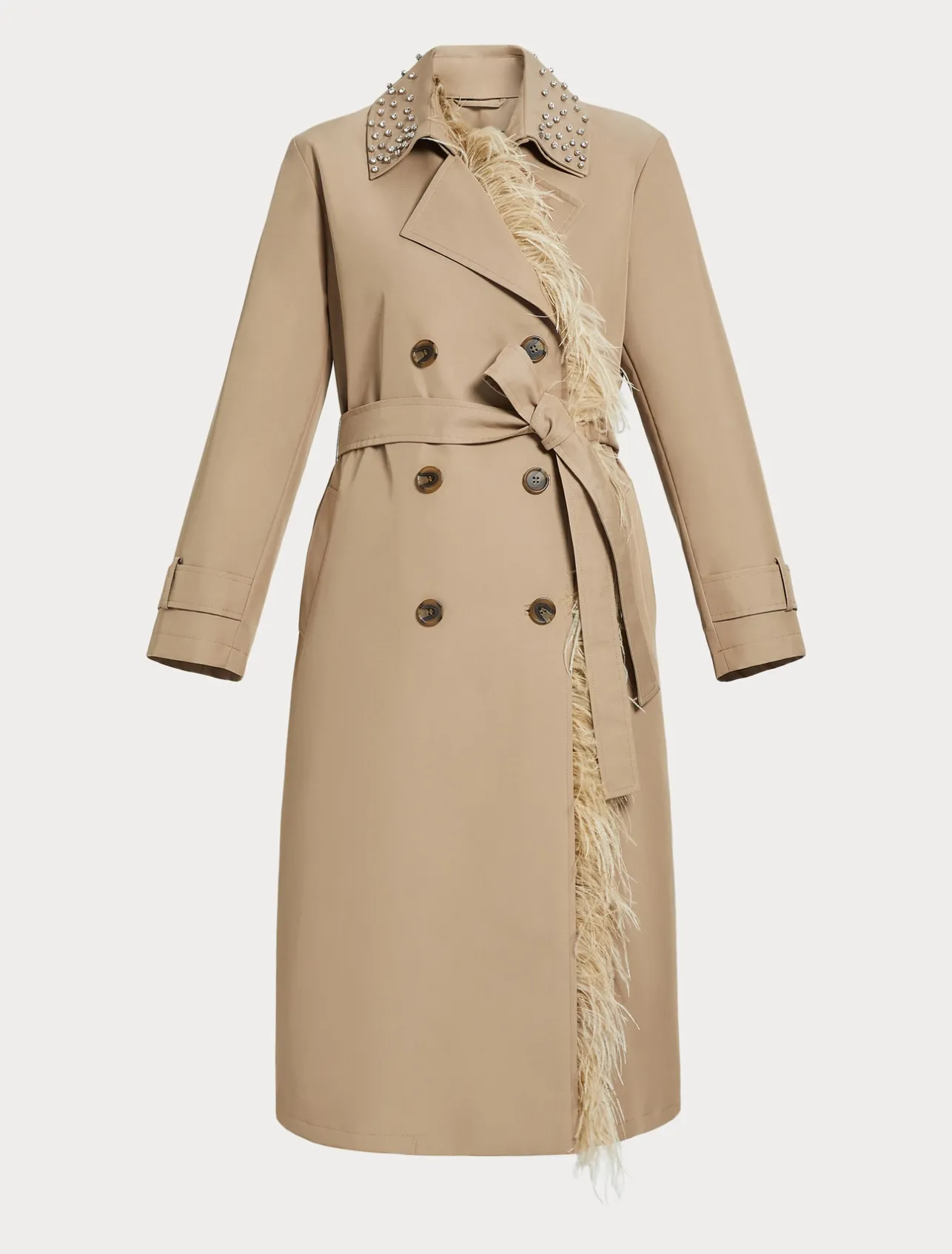 New Marina Rinaldi Water-repellent twill trench coat SAND