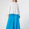 Sale Marina Rinaldi Wide leg poplin trousers TURQUOISE