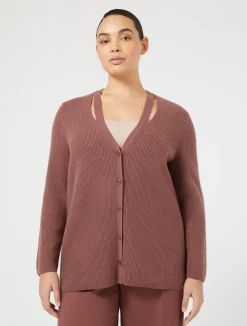 Hot Marina Rinaldi Wool and cashmere cardigan RUST