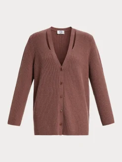 Hot Marina Rinaldi Wool and cashmere cardigan RUST