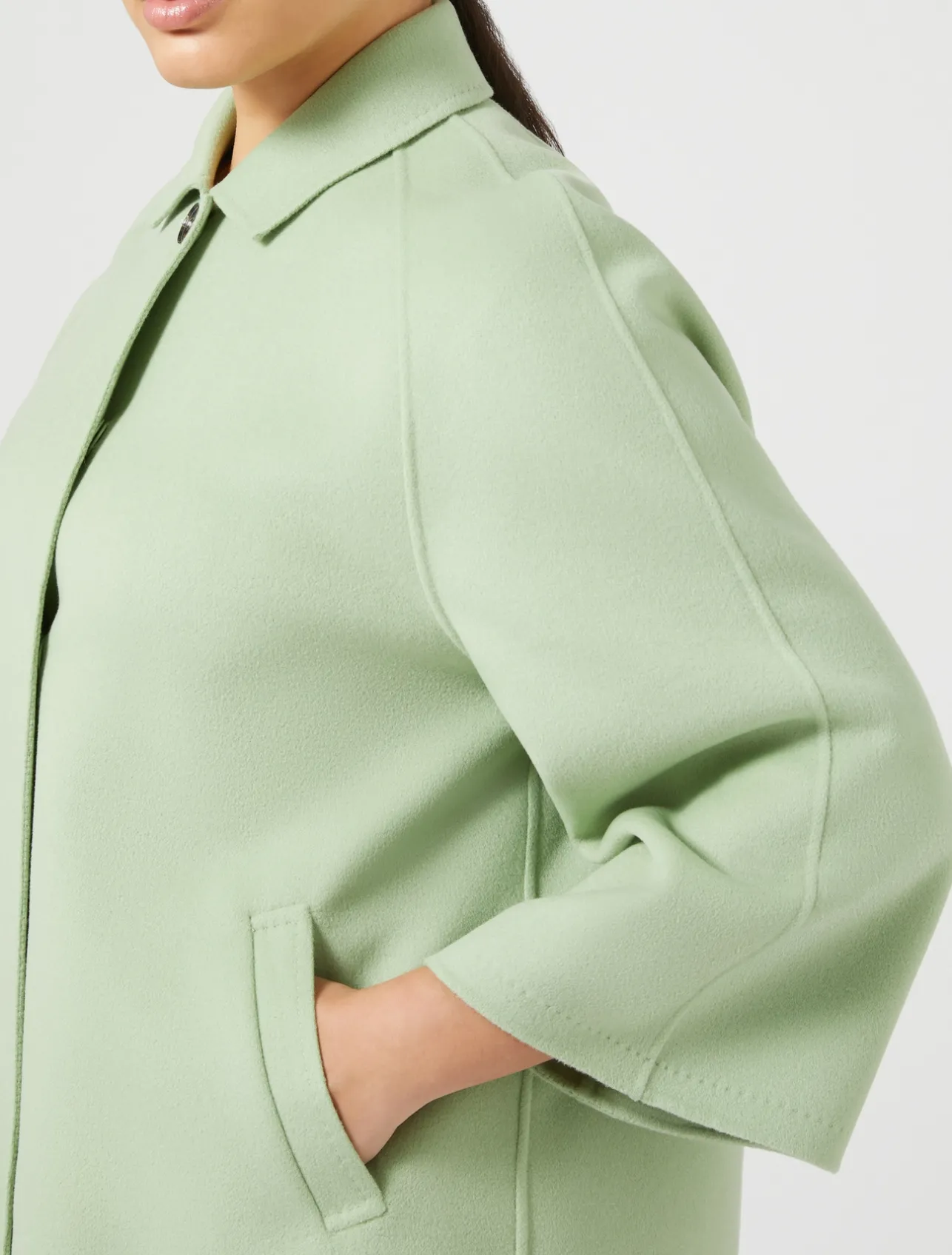 Hot Marina Rinaldi Wool and cashmere double-face fabric jacket SAGEGREEN