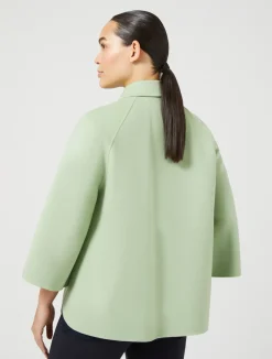 Hot Marina Rinaldi Wool and cashmere double-face fabric jacket SAGEGREEN