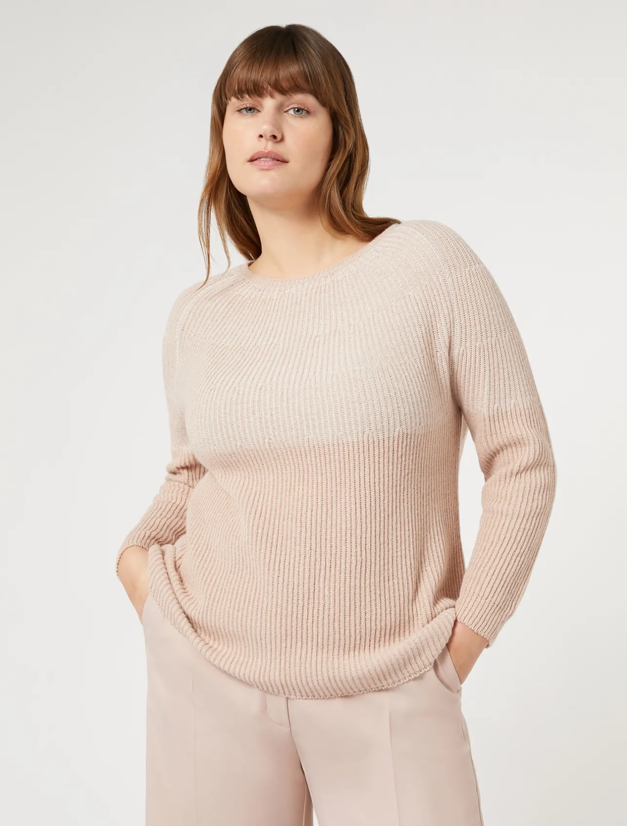 Clearance Marina Rinaldi Wool and cashmere-blend sweater PINK