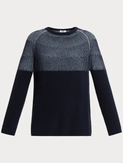 Fashion Marina Rinaldi Wool and cashmere-blend sweater MIDNIGHTBLUE