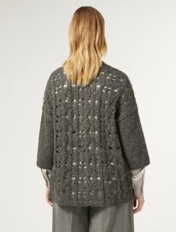 New Marina Rinaldi Wool and lurex cardigan DARKGREY