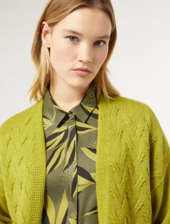 Clearance Marina Rinaldi Wool and lurex cardigan LIME