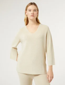 Sale Marina Rinaldi Wool and lurex jumper IVORY