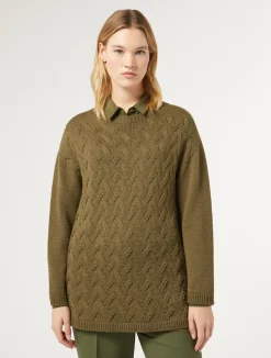 Discount Marina Rinaldi Wool and lurex jumper GREEN