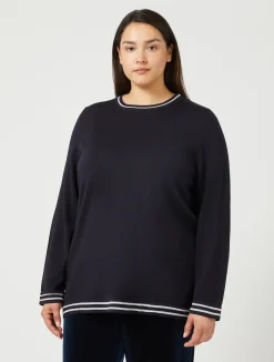 Hot Marina Rinaldi Wool and lurex jumper MIDNIGHTBLUE