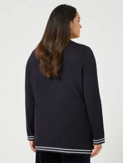 Hot Marina Rinaldi Wool and lurex jumper MIDNIGHTBLUE