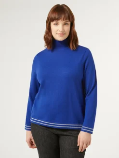 Online Marina Rinaldi Wool and lurex turtleneck CORNFLOWERBLUE