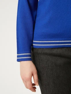 Online Marina Rinaldi Wool and lurex turtleneck CORNFLOWERBLUE