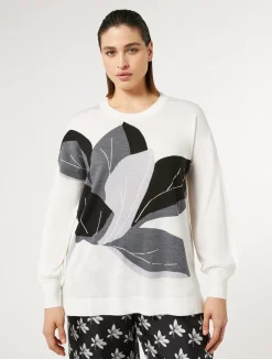 Clearance Marina Rinaldi Wool and silk blend knit WHITE