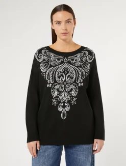 Fashion Marina Rinaldi Wool and viscose sweater BLACK