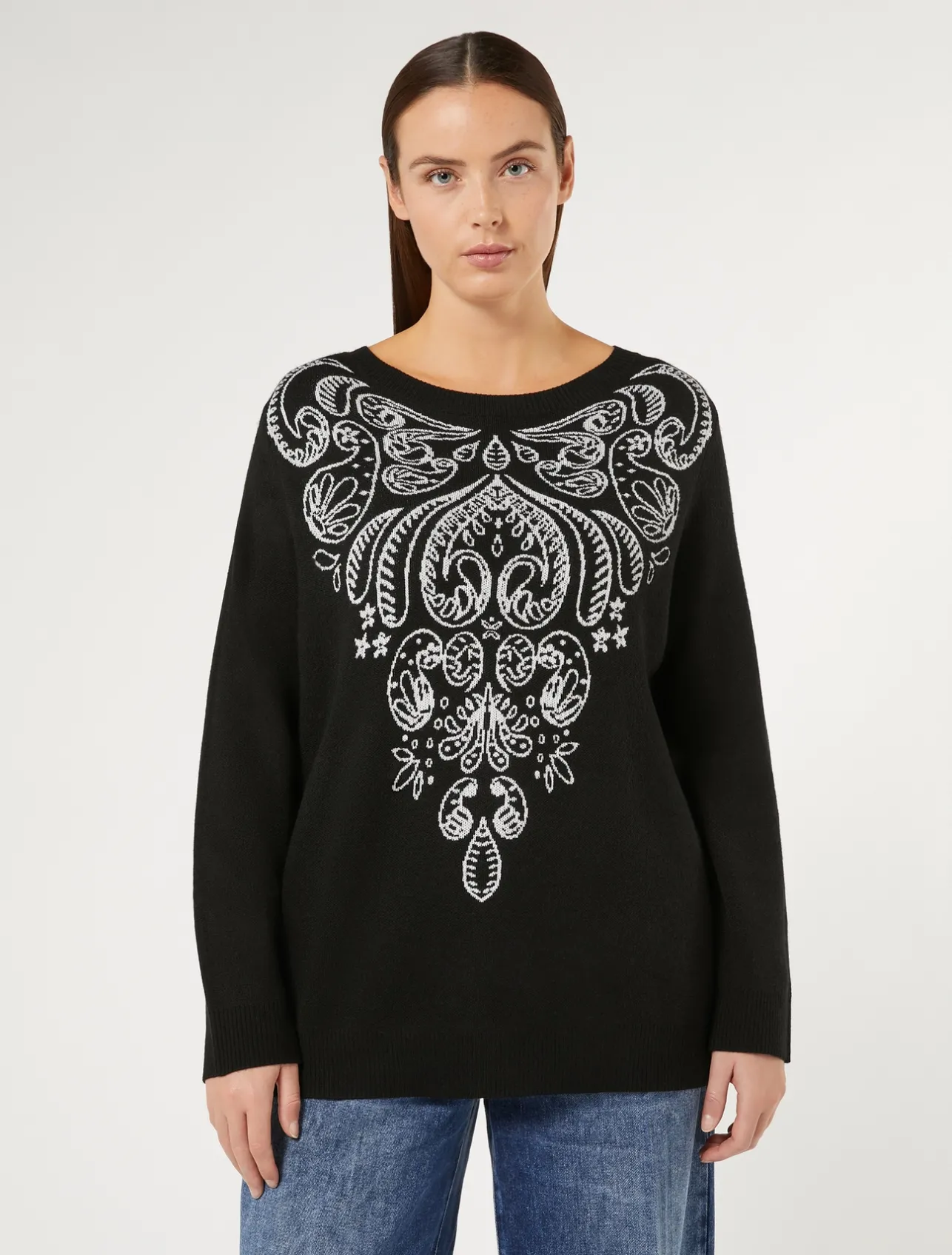 Fashion Marina Rinaldi Wool and viscose sweater BLACK