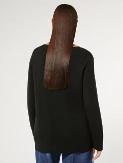 Fashion Marina Rinaldi Wool and viscose sweater BLACK