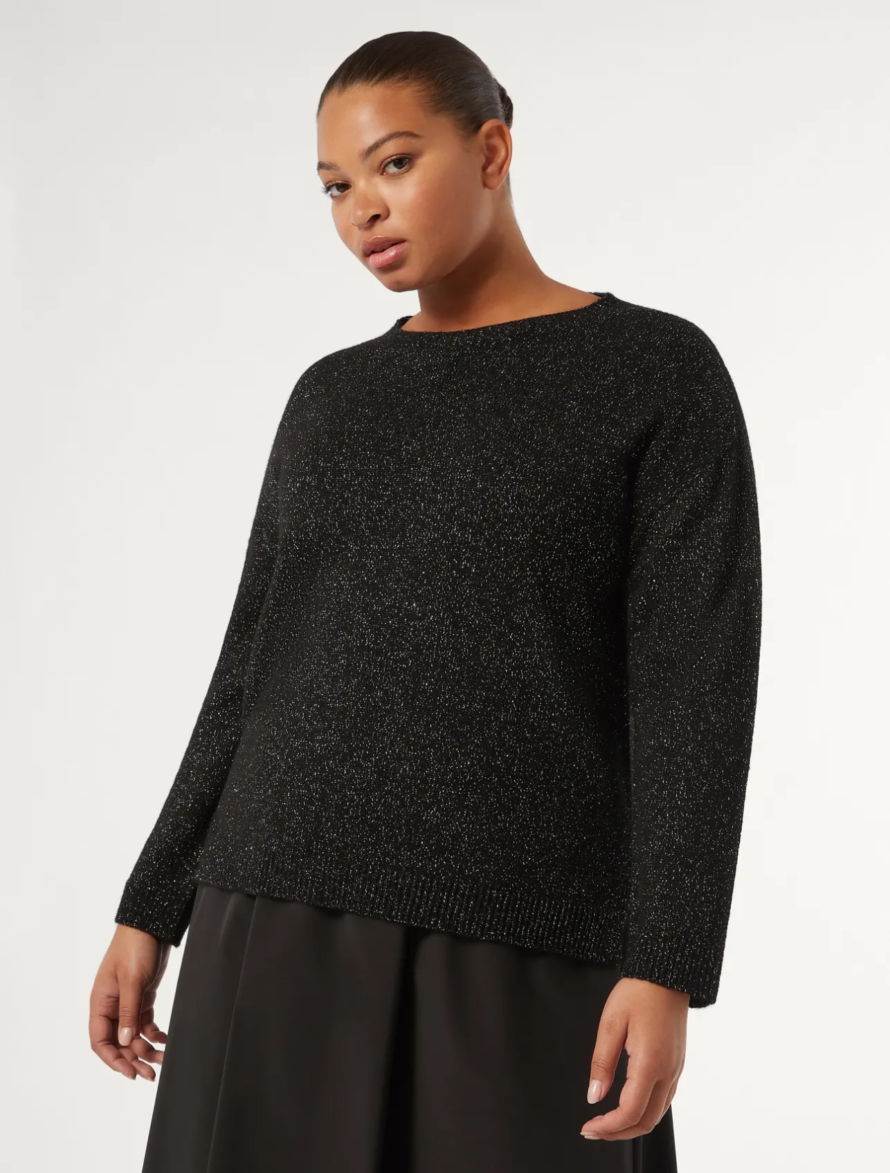 Hot Marina Rinaldi Wool blend and lurex jumper BLACK