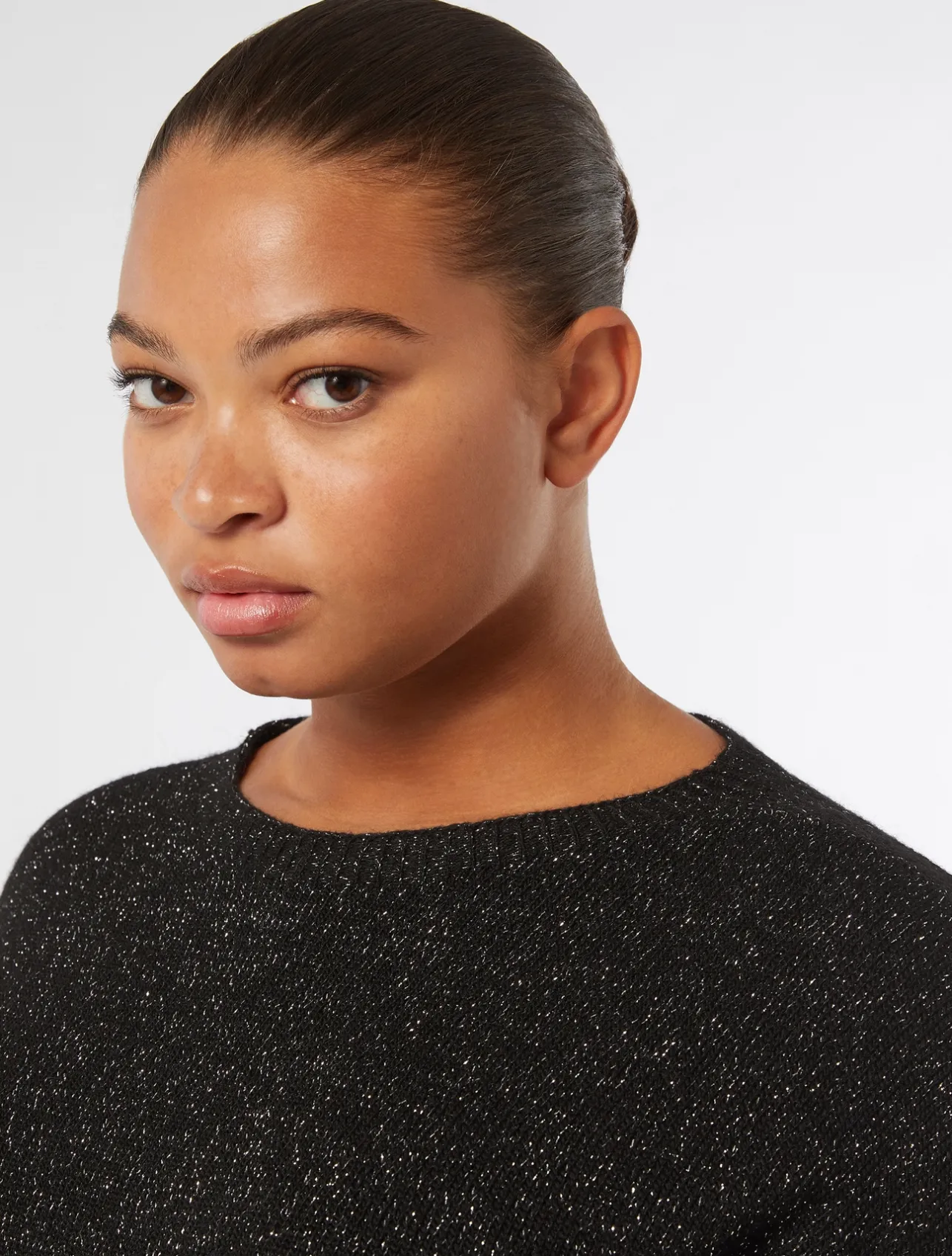 Hot Marina Rinaldi Wool blend and lurex jumper BLACK