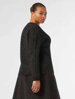 Hot Marina Rinaldi Wool blend and lurex jumper BLACK