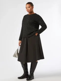 Hot Marina Rinaldi Wool blend and lurex jumper BLACK