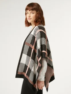 Fashion Marina Rinaldi Wool blend cape BLACK