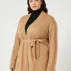 Outlet Marina Rinaldi Wool blend cardigan CAMEL