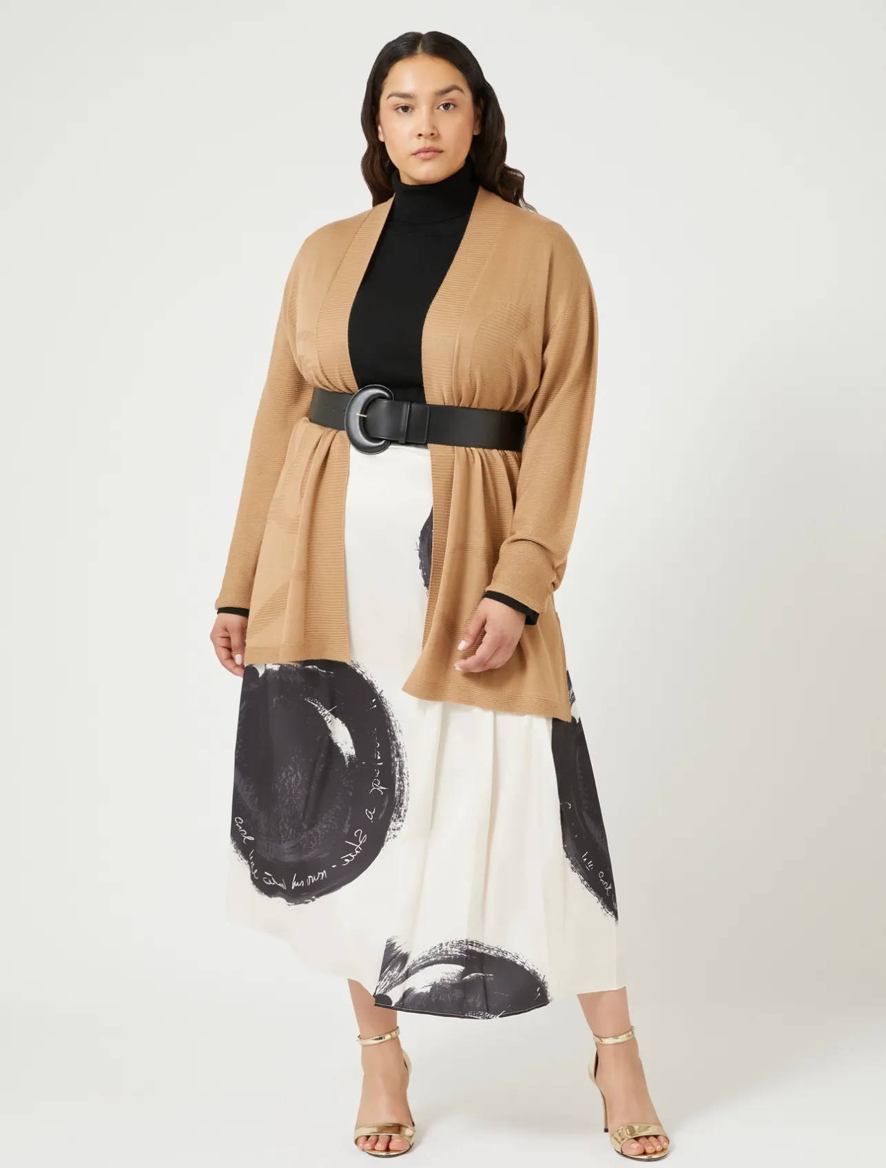 Outlet Marina Rinaldi Wool blend cardigan CAMEL