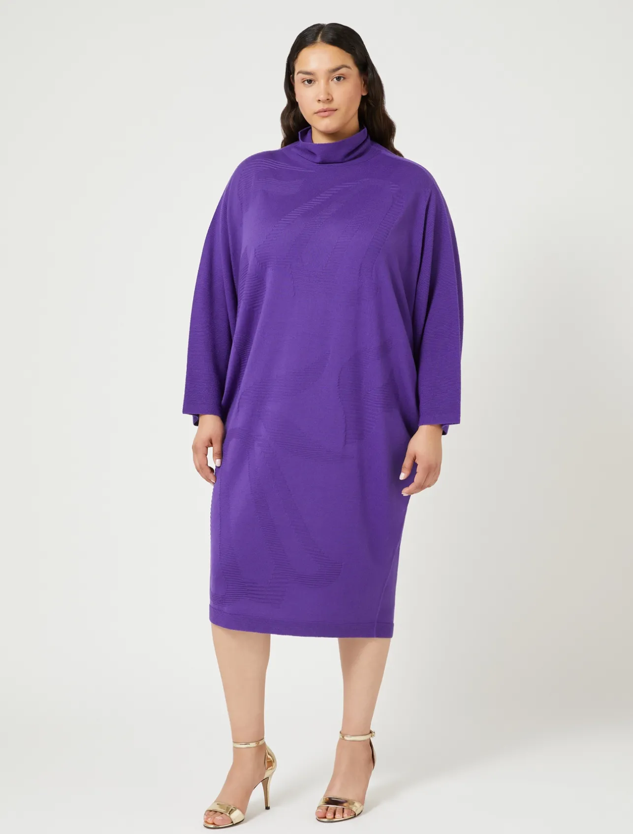 Fashion Marina Rinaldi Wool blend dress PURPLE