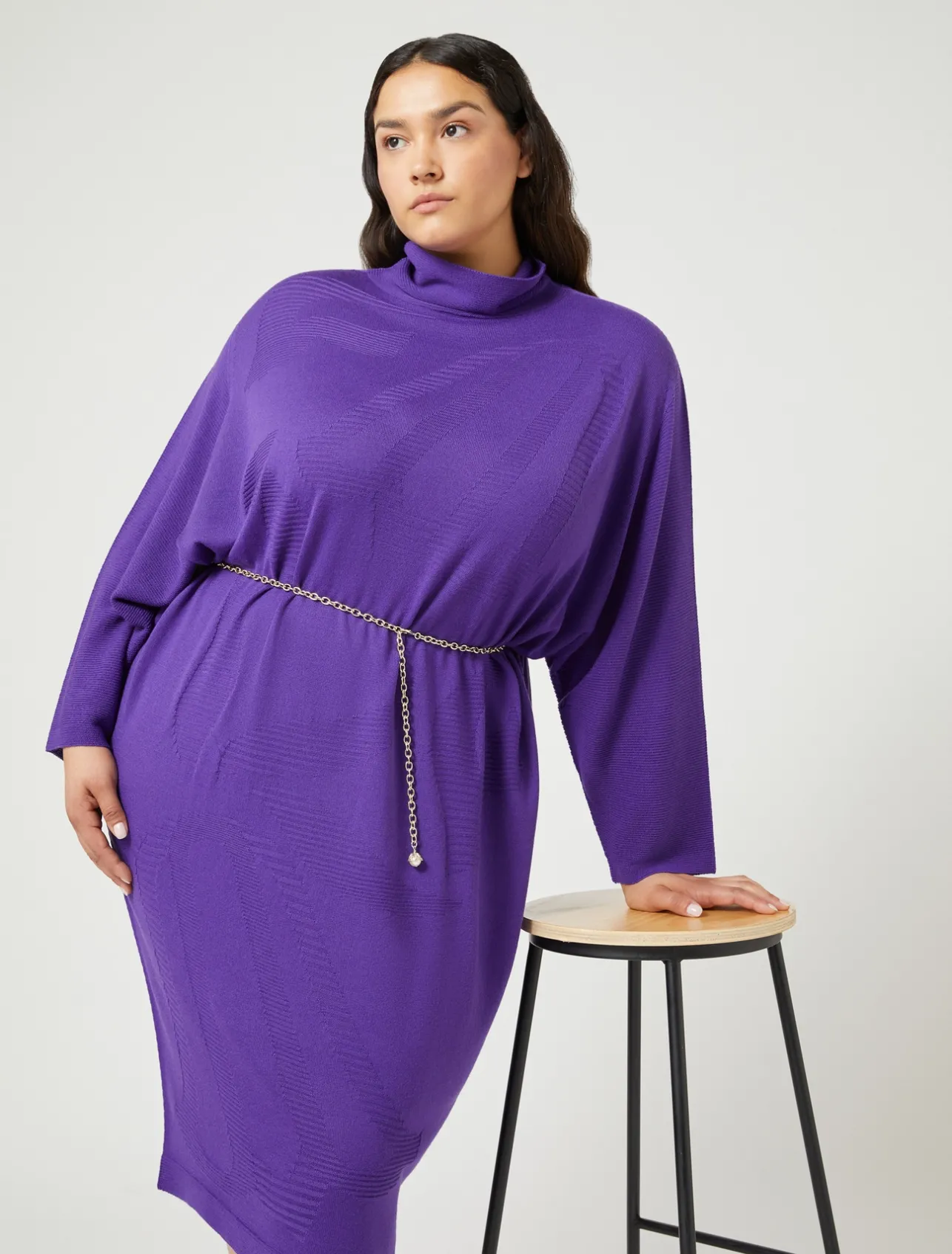 Fashion Marina Rinaldi Wool blend dress PURPLE