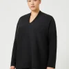 Outlet Marina Rinaldi Wool blend jumper BLACK