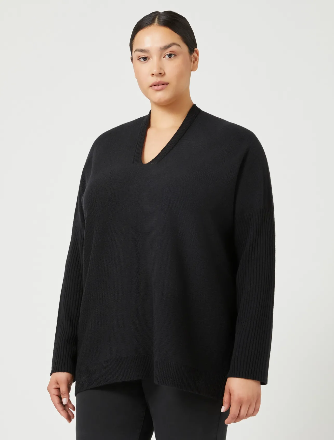 Outlet Marina Rinaldi Wool blend jumper BLACK