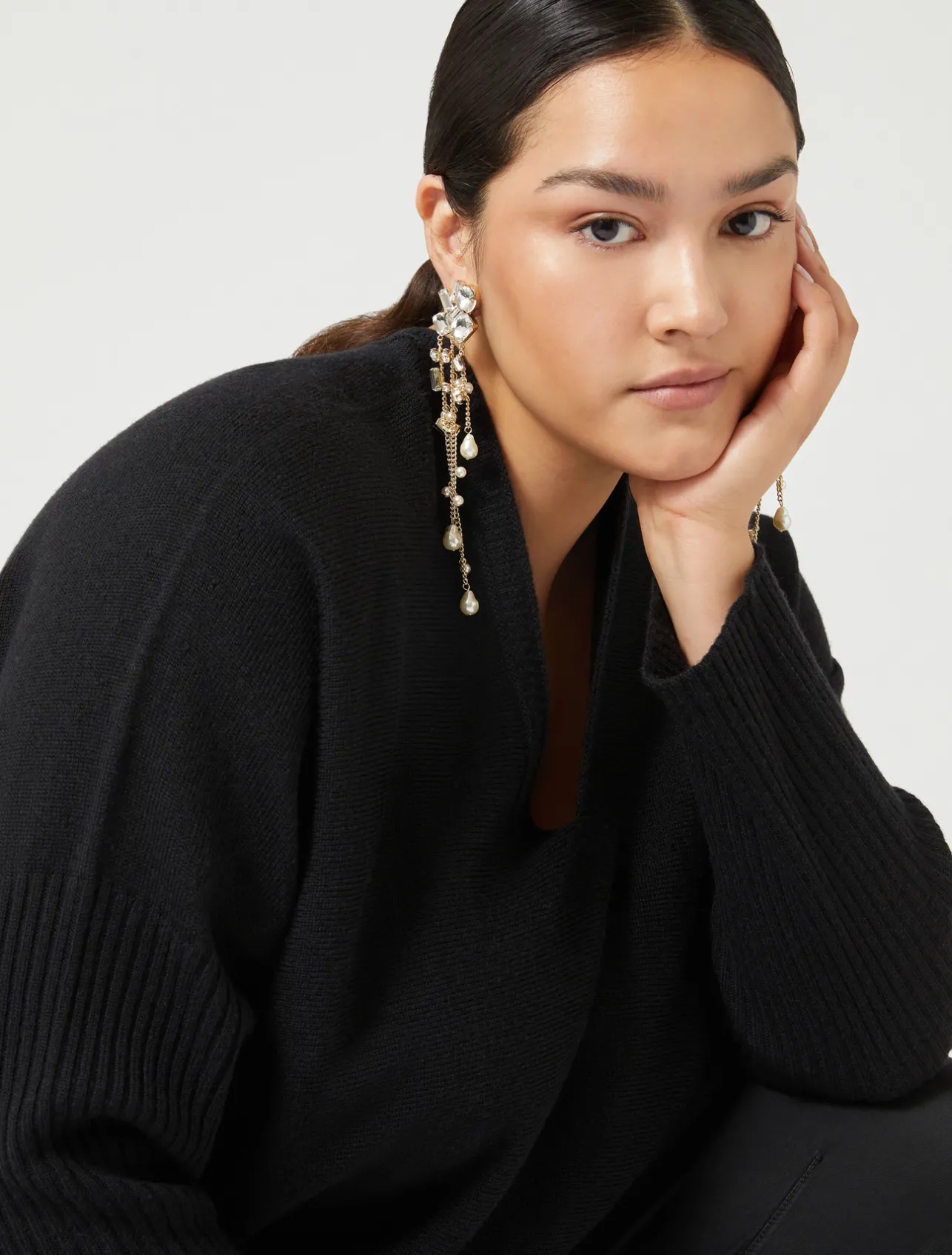 Outlet Marina Rinaldi Wool blend jumper BLACK