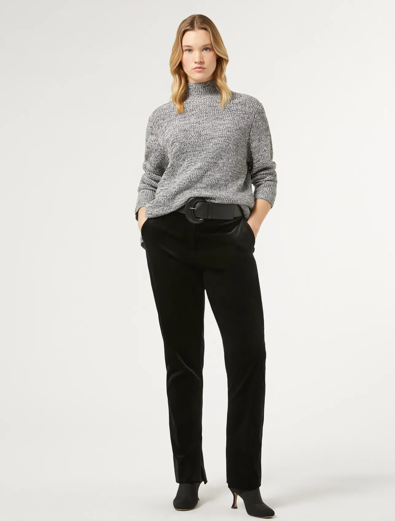 Online Marina Rinaldi Wool blend jumper with rhinestones WHITEBLACK