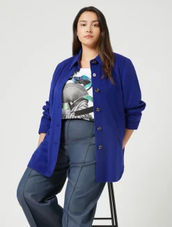 Hot Marina Rinaldi Wool broadcloth jacket MIDNIGHTBLUE