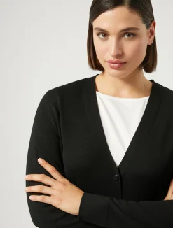 Online Marina Rinaldi Wool cardigan BLACK