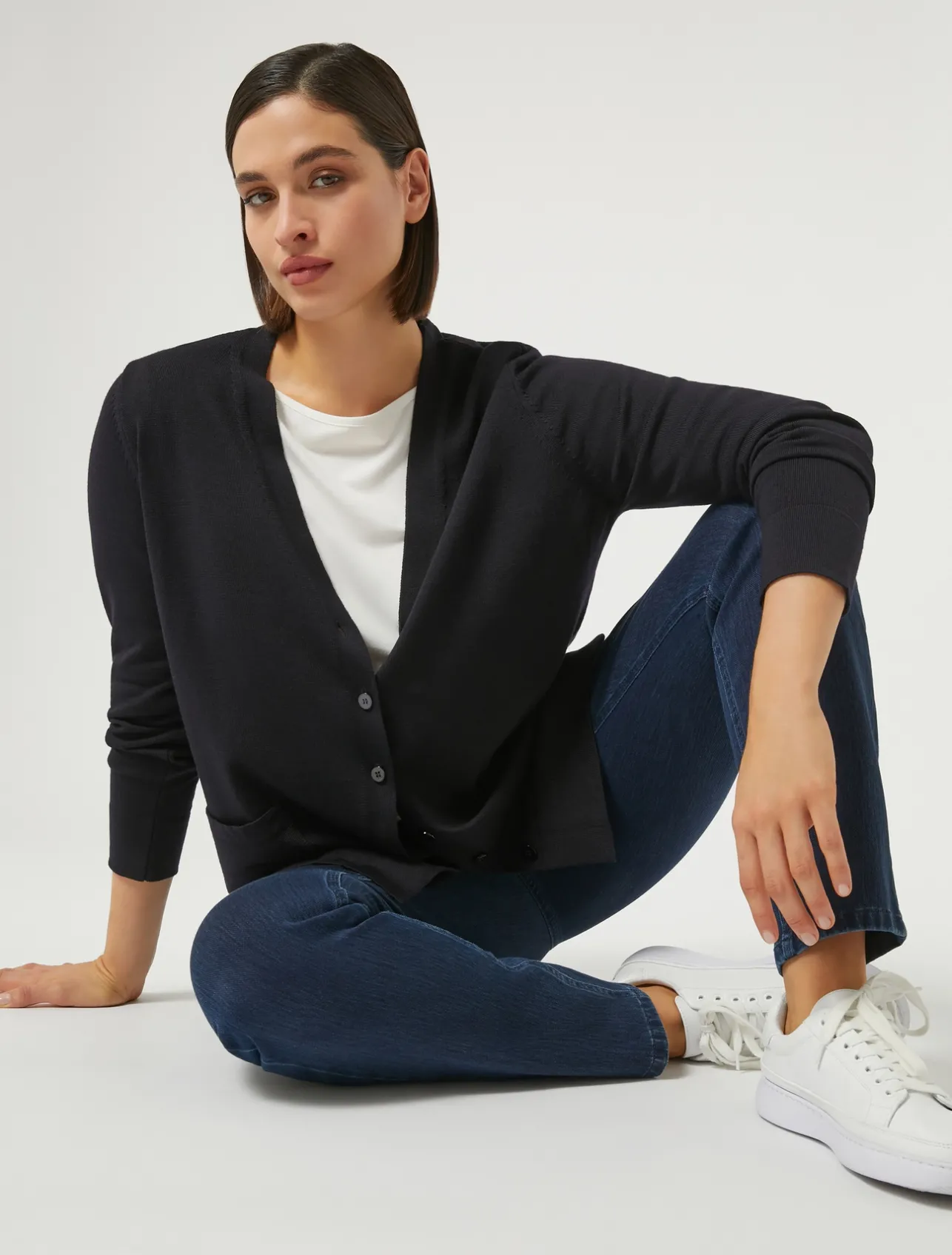 Discount Marina Rinaldi Wool cardigan MIDNIGHTBLUE