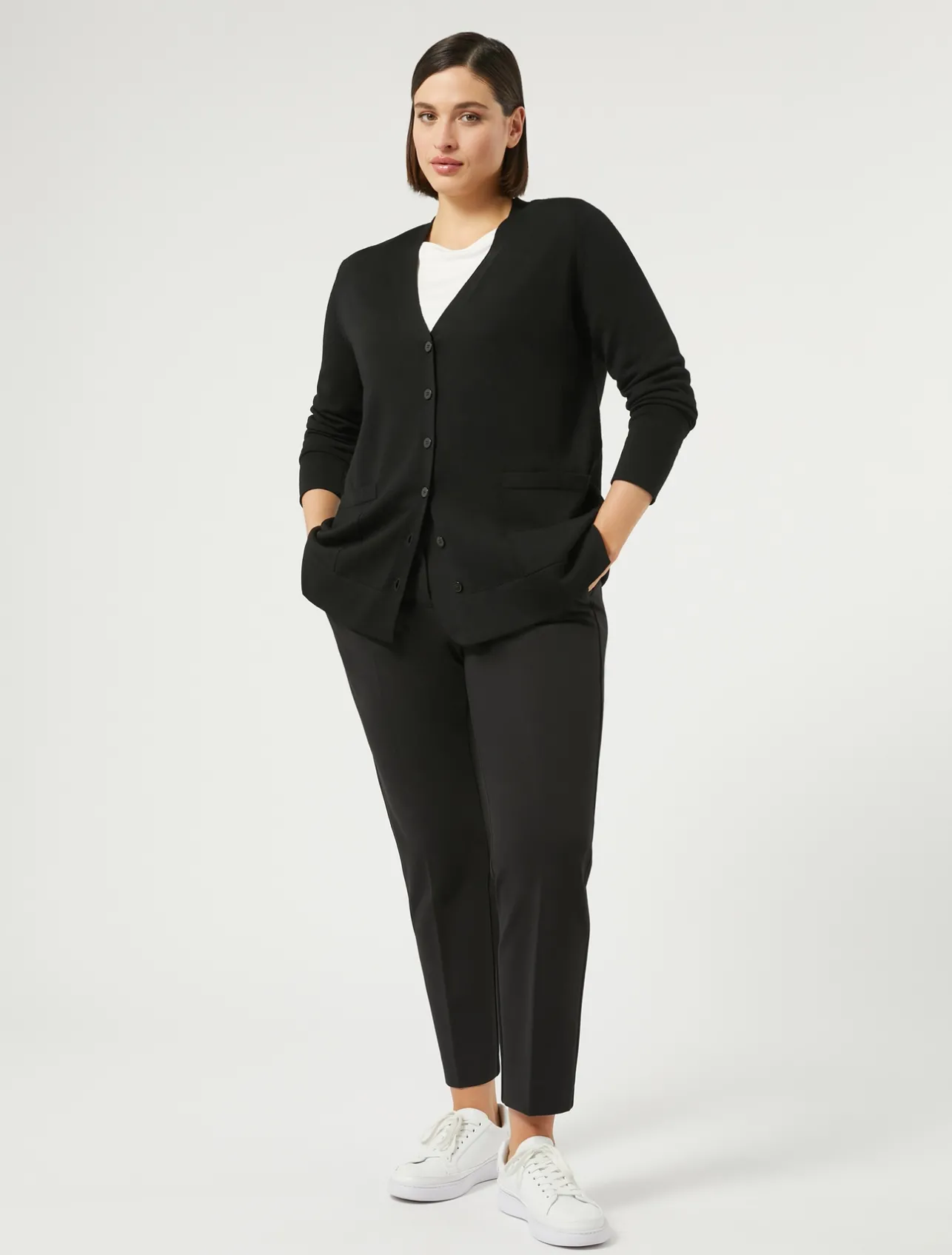 Online Marina Rinaldi Wool cardigan BLACK