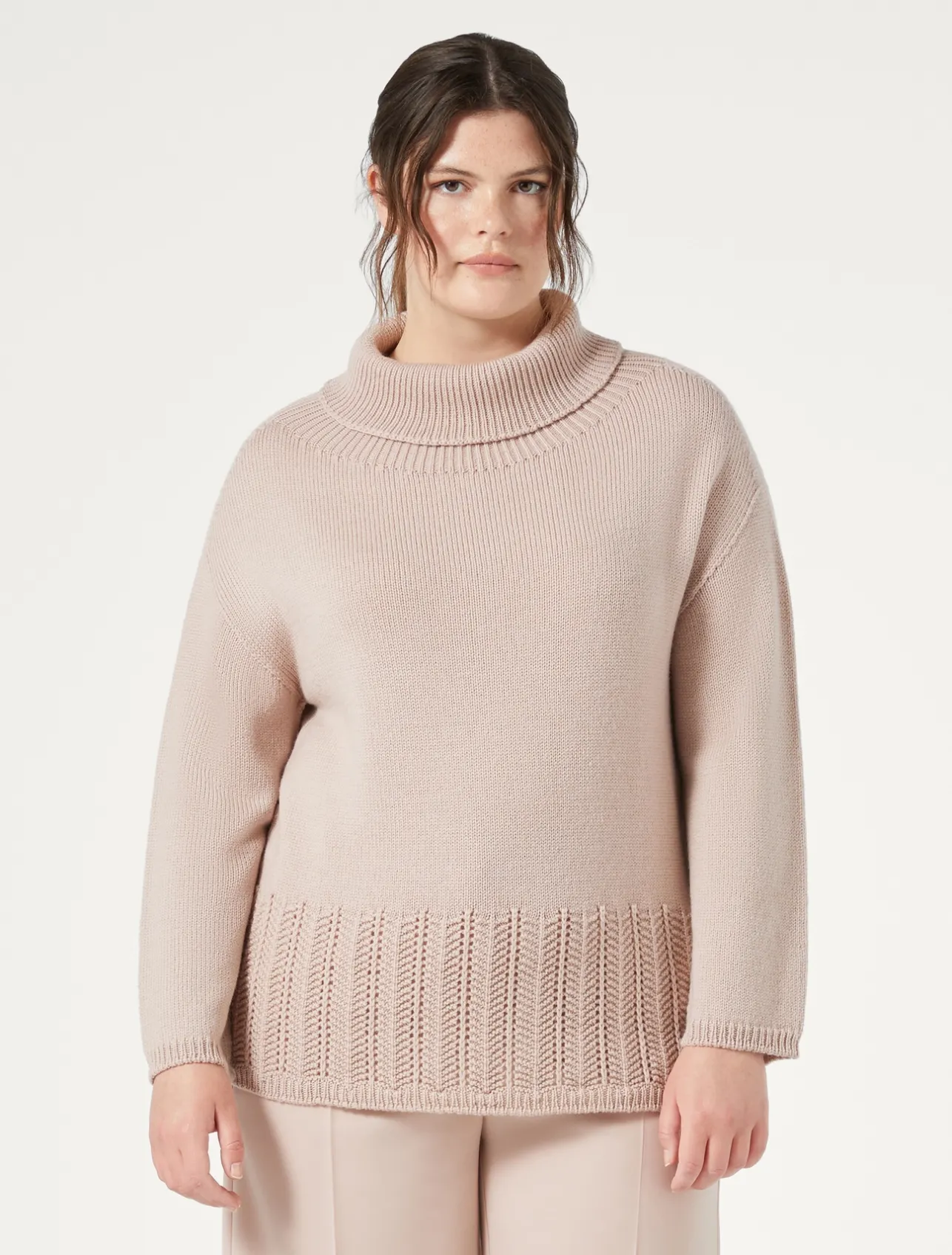 Hot Marina Rinaldi Wool cordonnet sweater PINK