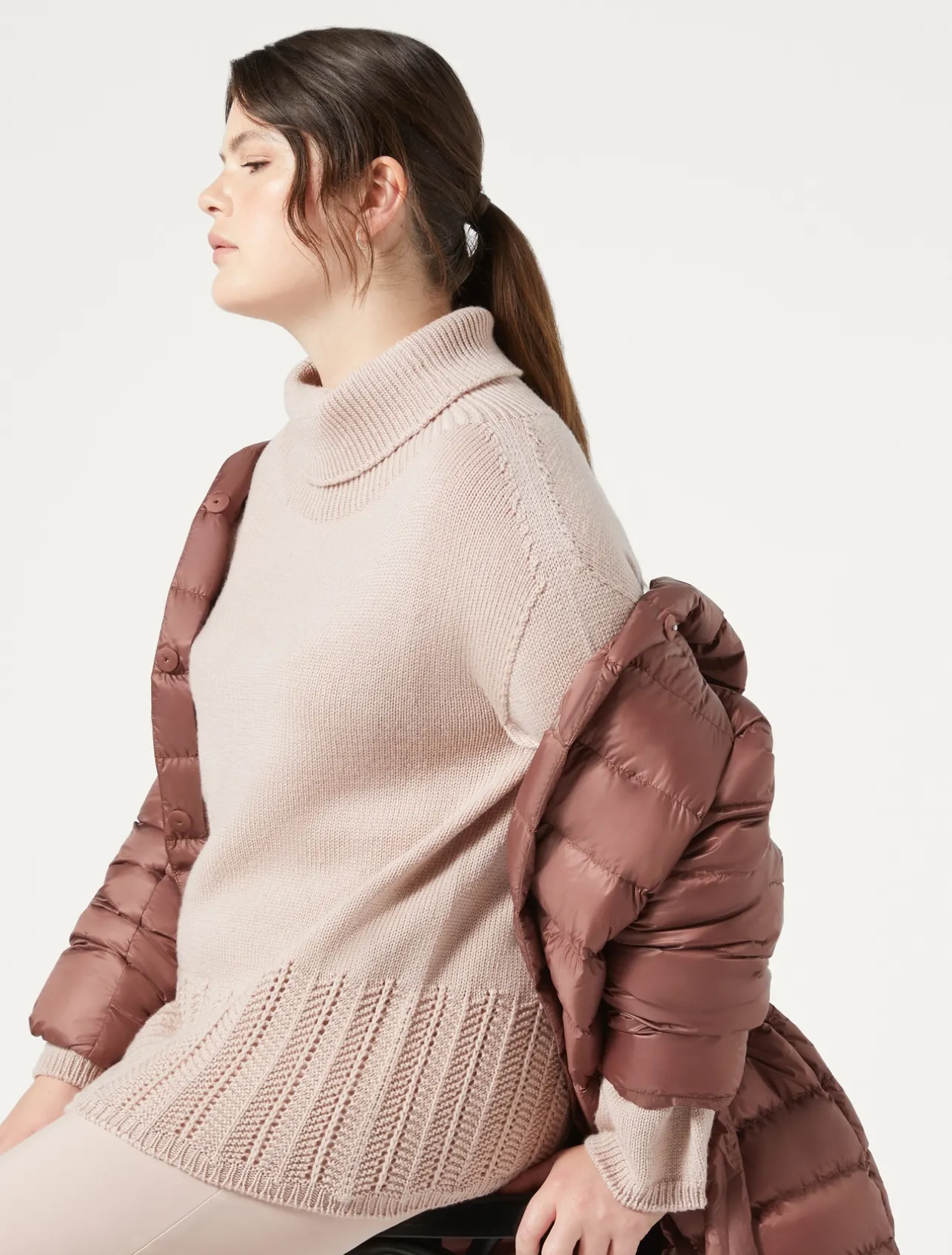 Hot Marina Rinaldi Wool cordonnet sweater PINK