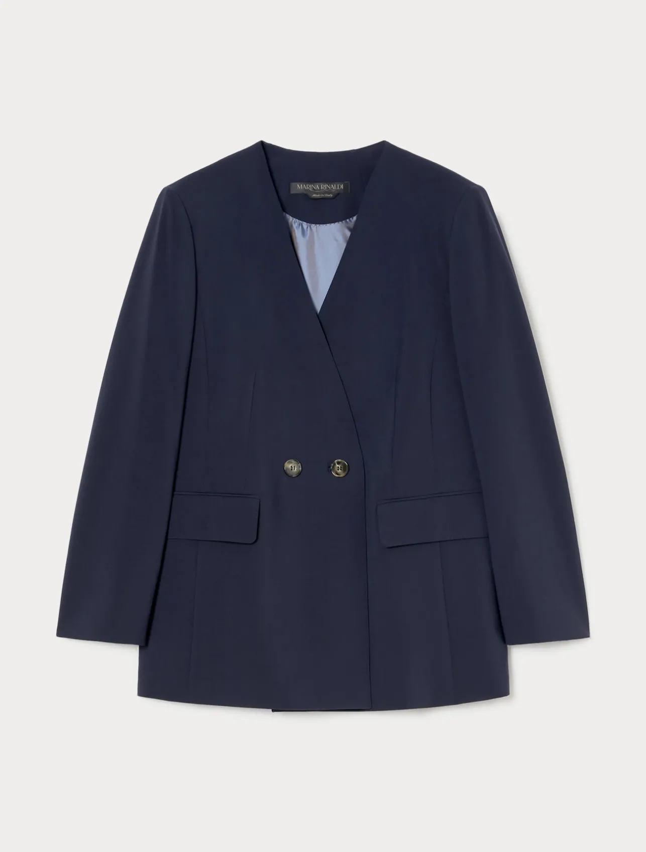 Discount Marina Rinaldi Wool crêpe canvas jacket MIDNIGHTBLUE