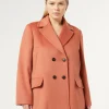 Online Marina Rinaldi Wool drap pea coat TERRACOTTA