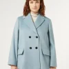 Discount Marina Rinaldi Wool drap pea coat SHADEDLIGHTBLUE