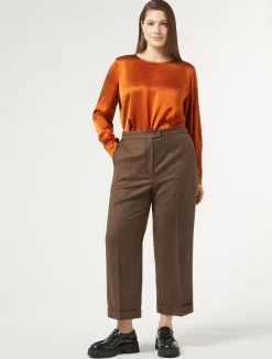 Hot Marina Rinaldi Wool flannel trousers BROWN