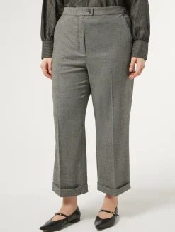 Discount Marina Rinaldi Wool flannel trousers DARKGREY